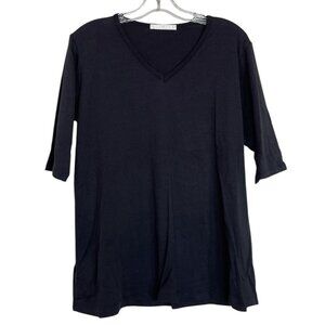 Becasa‎ Women’s V-Neck T-Shirt Black 3/4 Sleeve Size Medium Coastal Boutique